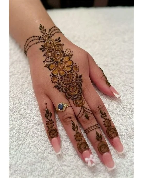 Intricate Shade With Wave Featuring Back Hand Mehndi Design Intricate Shade With Wave Featuring Back Hand Mehndi Design